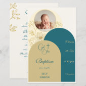 Gouden blauwgroen doop doopmenu (Voorkant / Achterkant)