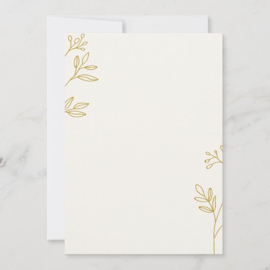 Gouden blauwgroen doop kaart (Achterkant)