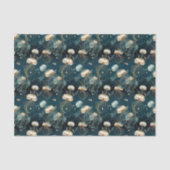 Gouden & Blauwgroen Etherische Kwallen Tissuepapier (Voorkant)