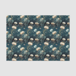 Gouden & Blauwgroen Etherische Kwallen Tissuepapier