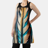 Gouden & Blauwgroen Feather Art Schort (Insitu)