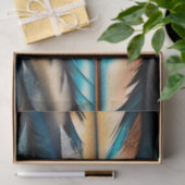 Gouden & Blauwgroen Feather Art Tissuepapier (Geschenk)