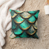 Gouden Blauwgroen weelde: Mermaid Tail Pattern Kussen (Deken)
