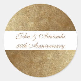 Gouden Blends Gepersonaliseerde 50e Jubileum Stick Ronde Sticker