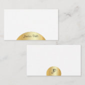 Gouden blik Handgeschreven Monogram Elegante Sjabl Notitiekaartje (Voorkant / Achterkant)