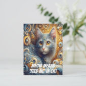 Gouden blik: katachtig portret in gele ogen briefkaart (Staand voorkant)