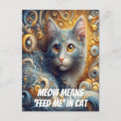 Gouden blik: katachtig portret in gele ogen briefkaart (Voorkant)