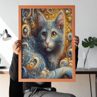 Gouden blik: katachtig portret in gele ogen