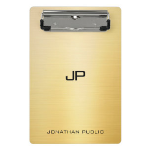 Gouden blik Moderne Elegante Monogram Eenvoudige S Mini Klembord