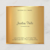 Gouden blik Moderne Handgeschreven Monogrammed Scr Vierkante Visitekaartje (Achterkant)