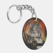 Gouden Blik Wolf Sleutelhanger (Voorkant Links)