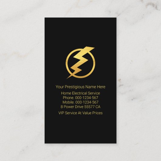 Gouden Bliksem Opvallend Thuis Visitekaartje (Achterkant)