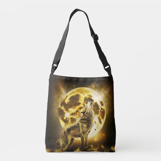 Gouden Bliksem Wolf Crossbody Tas (Achterkant)