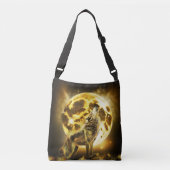Gouden Bliksem Wolf Crossbody Tas (Voorkant)