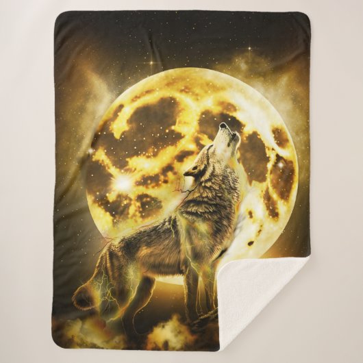 Gouden Bliksem Wolf Sherpa Deken (Voorkant)