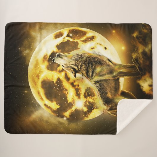 Gouden Bliksem Wolf Sherpa Deken (Voorkant (horizontaal))