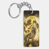 Gouden Bliksem Wolf Sleutelhanger (Voorkant Links)
