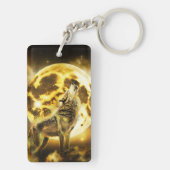 Gouden Bliksem Wolf Sleutelhanger (achterkant)