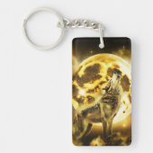 Gouden Bliksem Wolf Sleutelhanger (Voorkant)