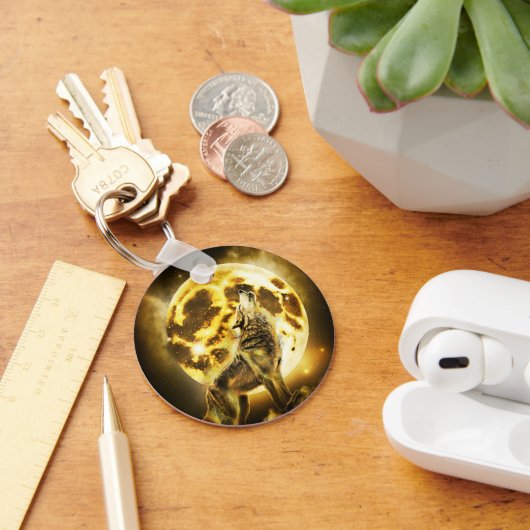 Gouden Bliksem Wolf Sleutelhanger (Bureau)