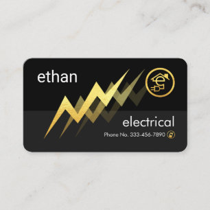 Gouden Bliksemkrachten Letter-e Elektrisch Visitekaartje