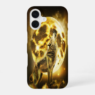 Gouden Bliksemwolf iPhone 16 Hoesje