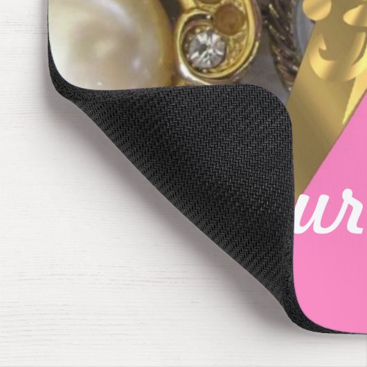 Gouden bling fleur de lys muismat (Hoek)