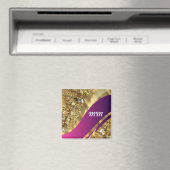 Gouden bling & magenta werveling magneet (Insitu (Vaatwasser))