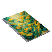 Gouden Bloei Abstracte Bloem Notitieboek (Rechterzijde)