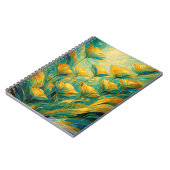 Gouden Bloei Abstracte Bloem Notitieboek (Linkerzijde)