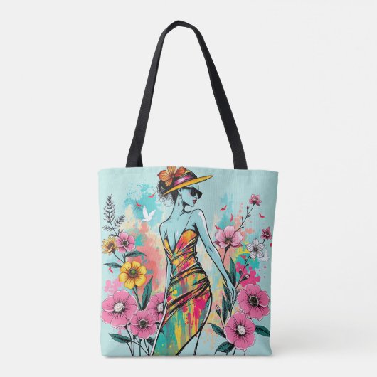 Gouden Bloei Duet Tote Bag (Achterkant)