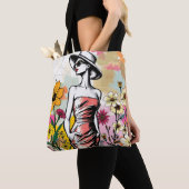 Gouden Bloei Duet Tote Bag (Dichtbij)