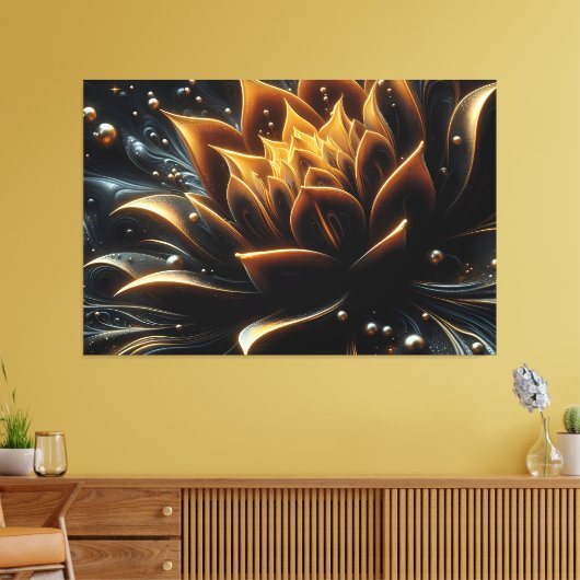 Gouden bloei in de diepten van de schemering canvas afdruk (Insitu (Woonkamer))