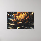 Gouden bloei in de diepten van de schemering canvas afdruk (Voorkant)