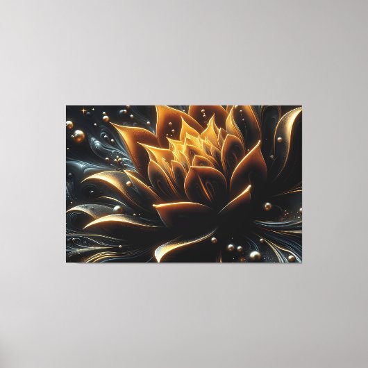 Gouden bloei in de diepten van de schemering canvas afdruk (Voorkant)