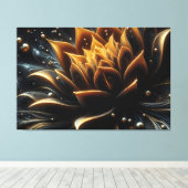 Gouden bloei in de diepten van de schemering canvas afdruk (Insitu (Houten vloer))