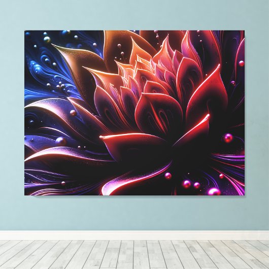 Gouden bloei in de diepten van de schemering canvas afdruk (Insitu (Houten vloer))