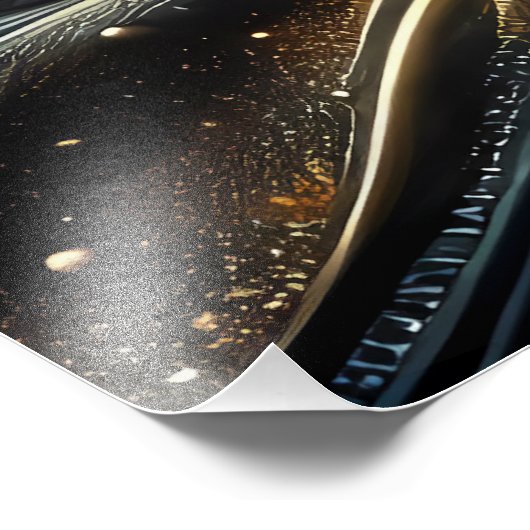 Gouden bloei in de diepten van de schemering foto afdruk (Hoek)