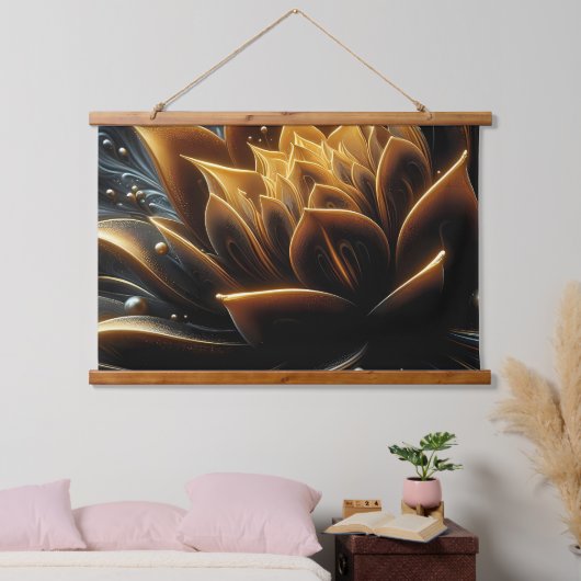 Gouden bloei in de diepten van de schemering hangend wandkleed (Slaapkamer)