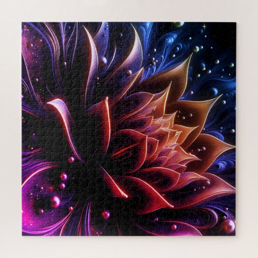 Gouden bloei in de diepten van de schemering legpuzzel (Horizontaal)