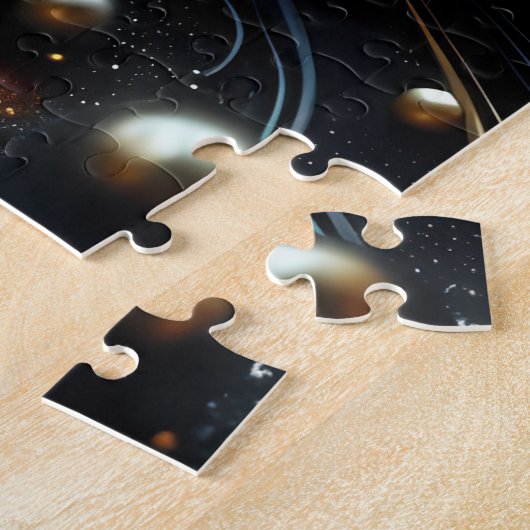 Gouden bloei in de diepten van de schemering legpuzzel (Zijkant)