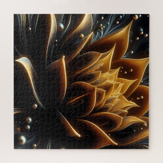 Gouden bloei in de diepten van de schemering legpuzzel (Horizontaal)