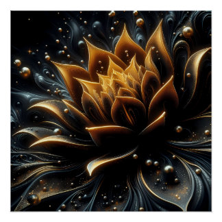 Gouden bloei in de diepten van de schemering perfect poster