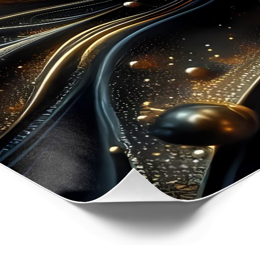 Gouden bloei in de diepten van de schemering perfect poster (Hoek)