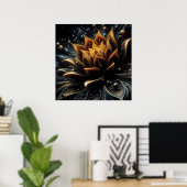 Gouden bloei in de diepten van de schemering poster (Thuiskantoor)