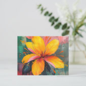 Gouden Bloei – Levendige Abstracte Bloemexpressie Briefkaart (Staand voorkant)