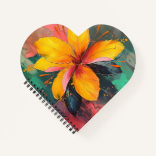 Gouden Bloei – Levendige Abstracte Bloemexpressie Notitieboek