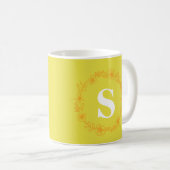 Gouden Bloei Monogram Koffiemok (Voorkant rechts)