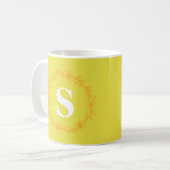 Gouden Bloei Monogram Koffiemok (Voorkant links)