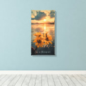 Gouden bloei : mooie zonnebloemen canvas afdruk (Insitu (Houten vloer))